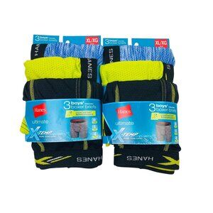 2 Hanes Boys X-Temp Tagless Boxer Briefs 3-Pack XL Lightweight Cooling Wicking